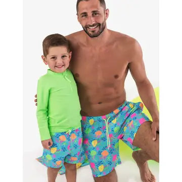 Ruffle Performance Hybrid Swim Trunk Neon Jelly Time