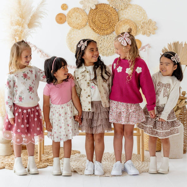 Sweet Wink Berry Floral Skort - Kids Boutique Clothing - Fall