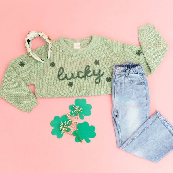 Sweet Wink Lucky Shamrock St. Patrick's Day Knit Sweater