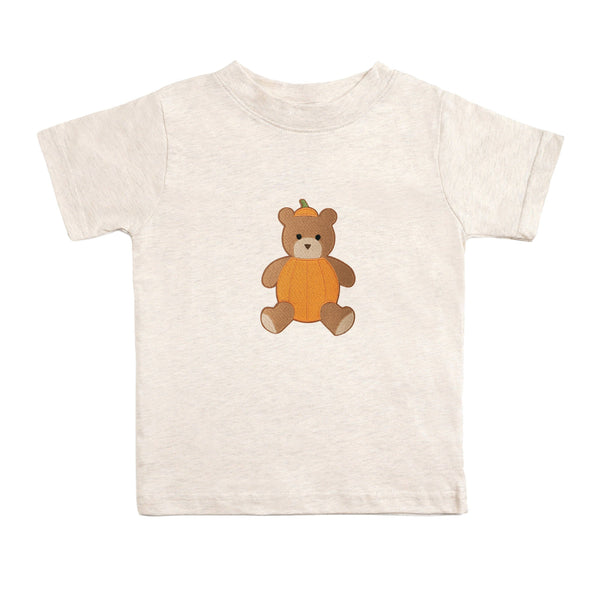 Sweet Wink Pumpkin Teddy Bear Patch Short Sleeve T-Shirt