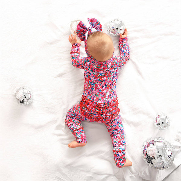 Gigi And Max Juliette Ruffle Zip Valentines Day Bamboo Baby One Piece