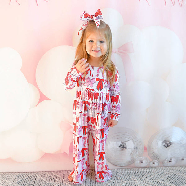 Gigi And Max Rosalie Wide Leg Romper Valentines Day Bamboo Kids Clothing