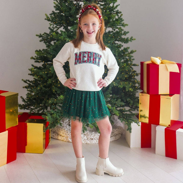 Sweet Wink Emerald Rhinestone Christmas Tutu Skirt