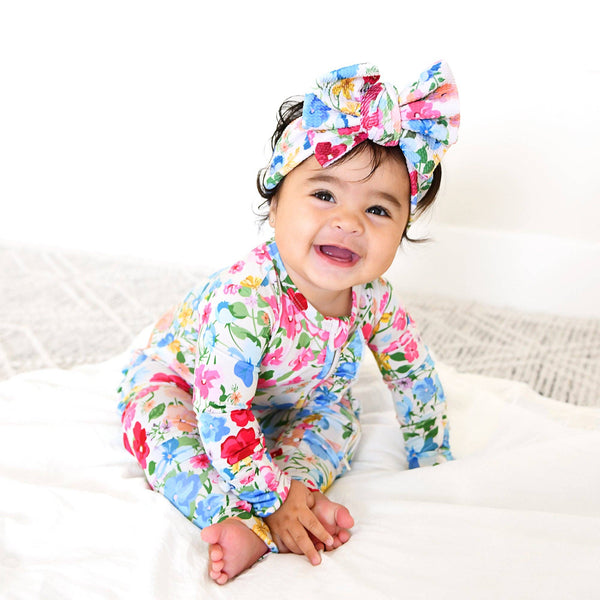 Gigi And Max Kaylee Ruffle Zip Bamboo One Piece Floral Baby Clothing