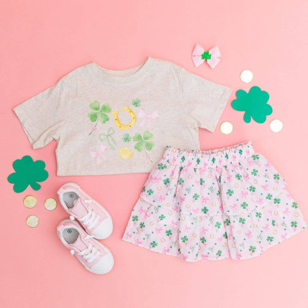 Sweet Wink Ditsy Shamrock St. Patrick's Day Skort