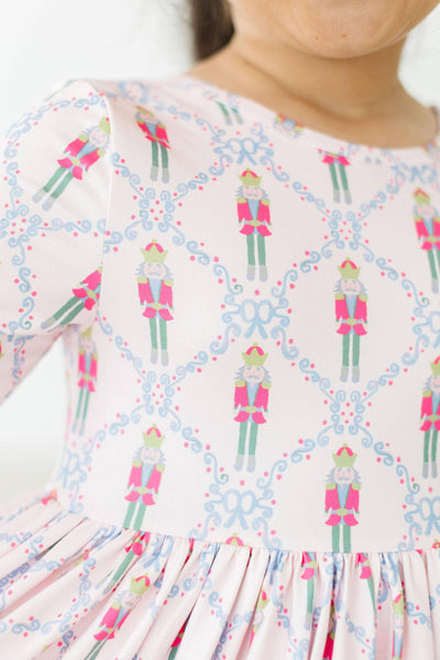 Mila Pink Nutcracker 3/4 Sleeve Pocket Twirl Dress