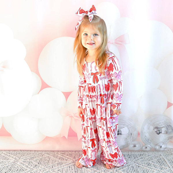 Gigi And Max Rosalie Wide Leg Romper Valentines Day Bamboo Kids Clothing
