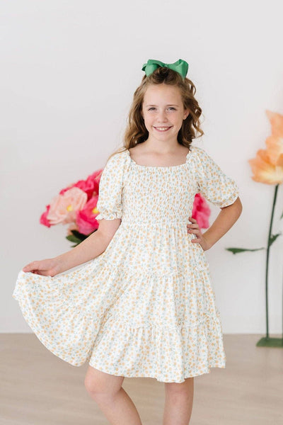 Mila Marvelous Marigolds Smocked Ruffle Dress
