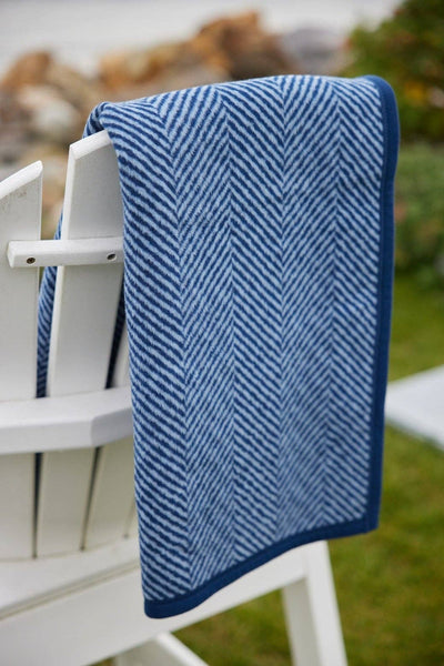 ChappyWrap Harborview Herringbone Navy Blanket