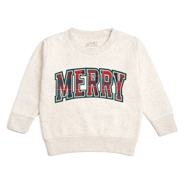 Sweet Wink Merry Tartan Patch Christmas Sweatshirt