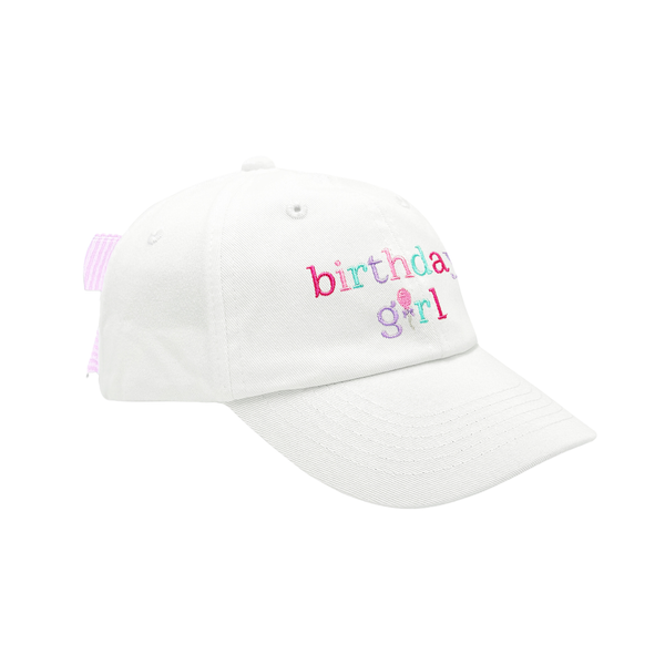 Bits And Bows Birthday Girl Bow Baseball Hat (Baby, Youth)