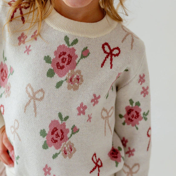 Sweet Wink Coquette Rose Sweater - Kids Clothing - Fall