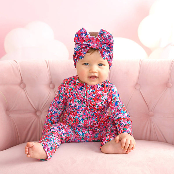 Gigi And Max Juliette Ruffle Zip Valentines Day Bamboo Baby One Piece