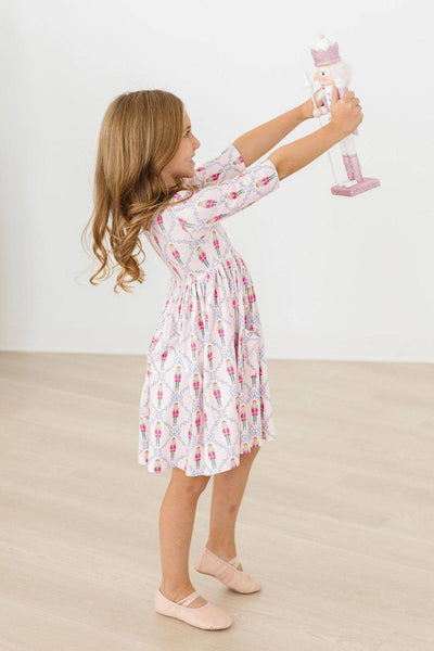 Mila Pink Nutcracker 3/4 Sleeve Pocket Twirl Dress