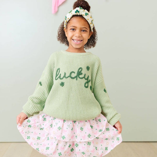 Sweet Wink Lucky Shamrock St. Patrick's Day Knit Sweater