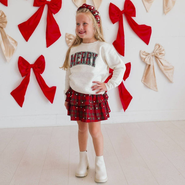 Sweet Wink Christmas Tartan Pearl Headband