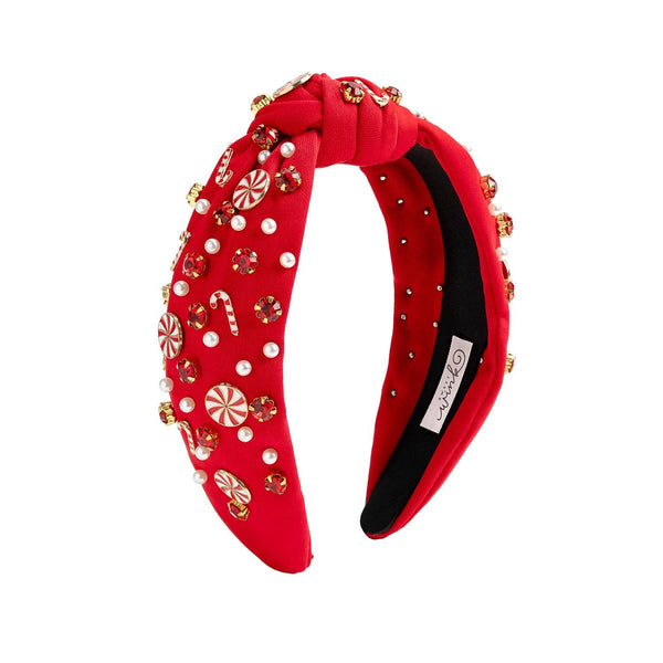 Sweet Wink Candy Cane Swirl Christmas Gemstone Headband