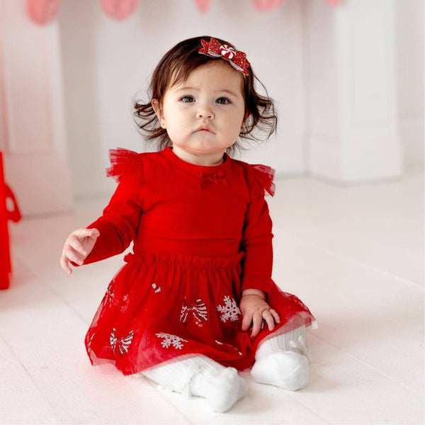 Sweet Wink Peppermint Swirl Christmas Long Sleeve Tutu Bodysuit