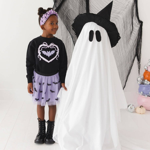 Sweet Wink Sequin Bat Halloween Tutu Skirt