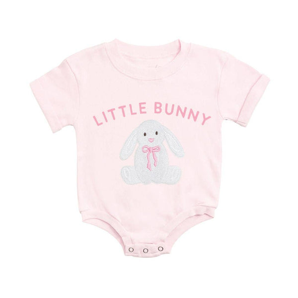 Sweet Wink Little Bunny Patch Easter Short Sleeve Romper - Baby