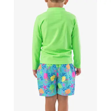 Ruffle Performance Hybrid Swim Trunk Neon Jelly Time