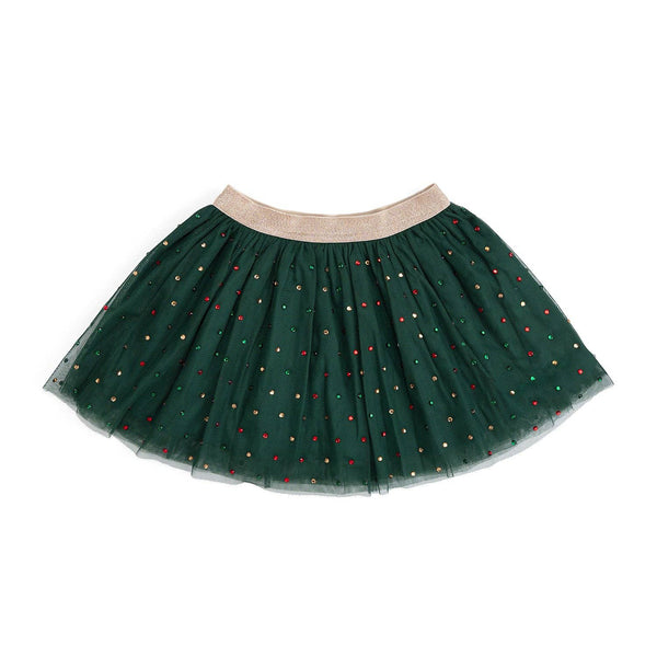 Sweet Wink Emerald Rhinestone Christmas Tutu Skirt