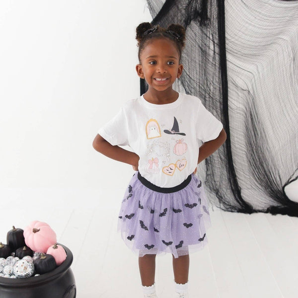 Sweet Wink Sequin Bat Halloween Tutu Skirt