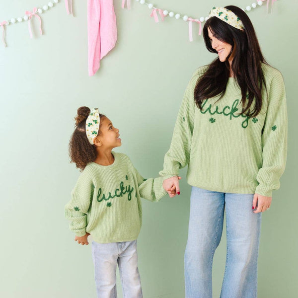 Sweet Wink Lucky Shamrock St. Patrick's Day Knit Sweater