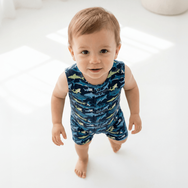 Sweet Bamboo Neon Shark Tank Romper
