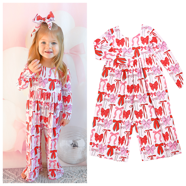 Gigi And Max Rosalie Wide Leg Romper Valentines Day Bamboo Kids Clothing