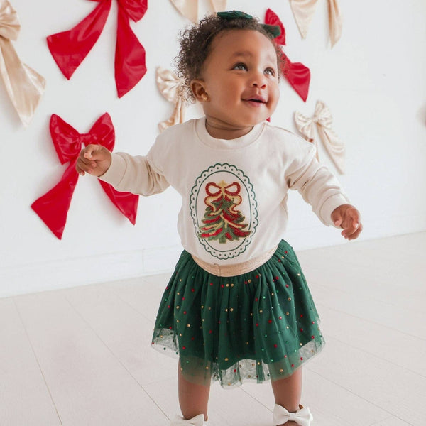 Sweet Wink Emerald Rhinestone Christmas Tutu Skirt