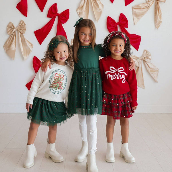 Sweet Wink Christmas Tartan Pearl Headband