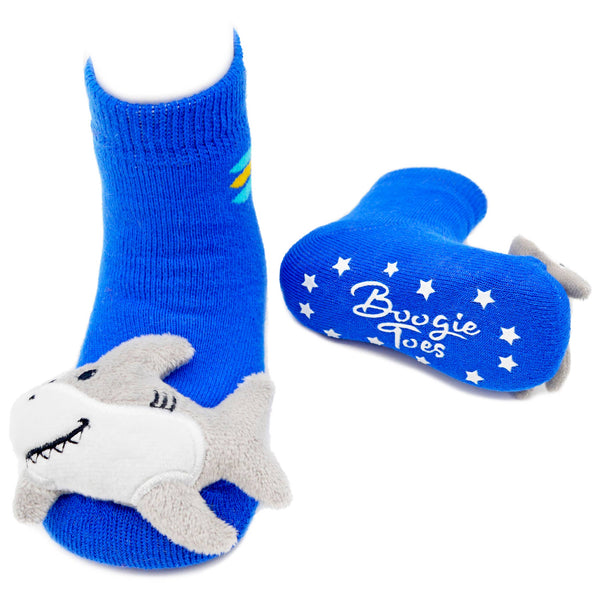 Blue Shark Boogie Toes Rattle Socks