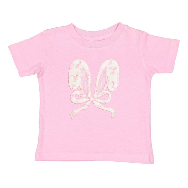 Sweet Wink Lace Bunny Bow Patch Easter Short Sleeve T-Shirt