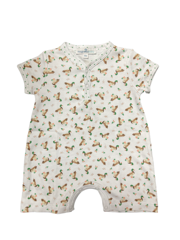 Magnolia Mallard Pond Printed Front Snap Short Playsuit