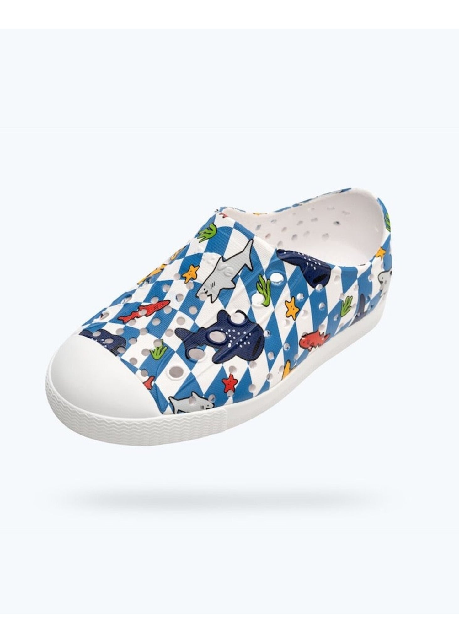 Natives Jefferson Print Child - Shell White/Shark Grid