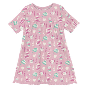 Kickee Flutter Sleeve Twirl Dress w/Pockets - Cake Pop