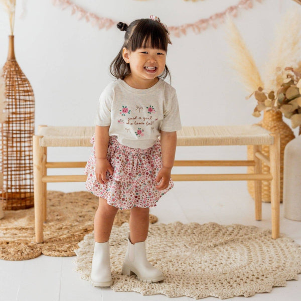 Sweet Wink Berry Floral Skort - Kids Boutique Clothing - Fall