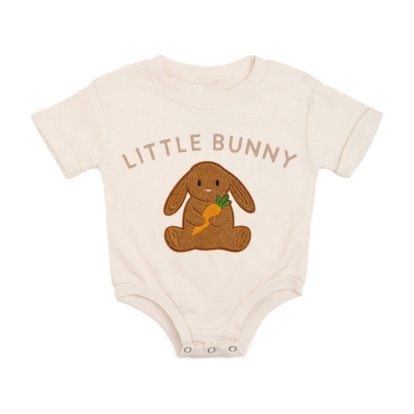 Sweet Wink Little Bunny Patch Easter Short Sleeve Romper - Baby