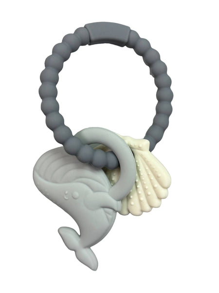 Three Hearts BPA Free Silicone Whale Teether Ring