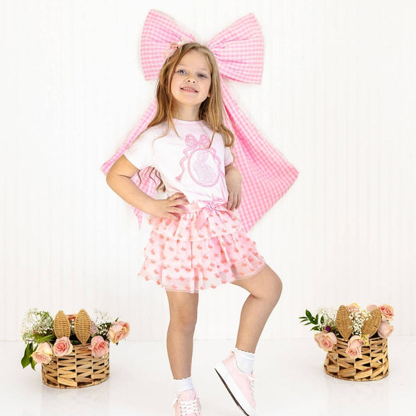 Sweet Wink Bunny Locket Pearl Patch Easter Short Sleeve T-Shirt
