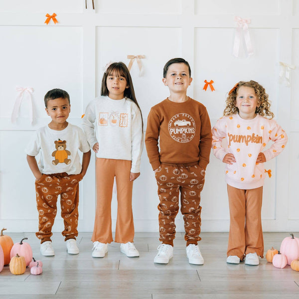 Sweet Wink Pumpkin Teddy Bear Patch Short Sleeve T-Shirt