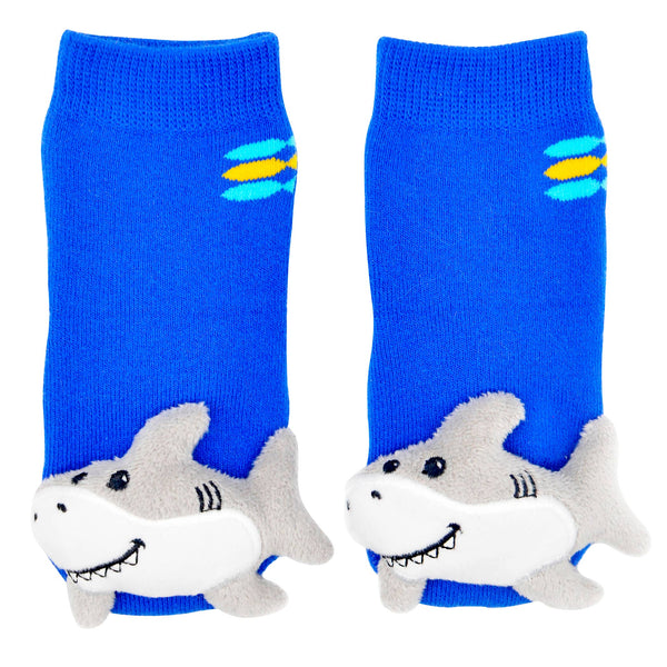 Blue Shark Boogie Toes Rattle Socks