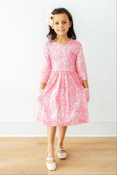 Mila Shine Bright 3/4 Sleeve Pocket Twirl Dress