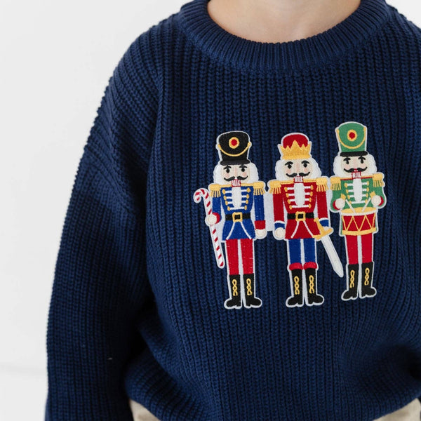 Sweet Wink Nutcracker Patch Christmas Sweater