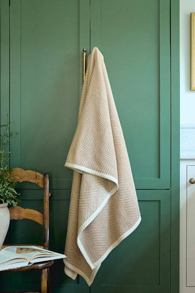 ChappyWrap Harborview Herringbone Tan Blanket