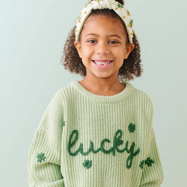 Sweet Wink Lucky Shamrock St. Patrick's Day Knit Sweater