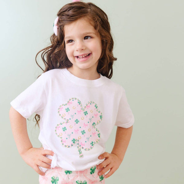 Sweet Wink Ditsy Shamrock Patch St. Patrick's Day Short Sleeve T-Shirt