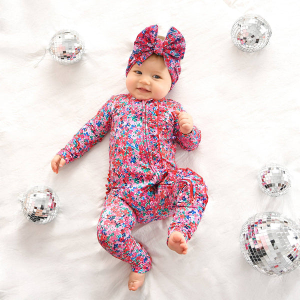 Gigi And Max Juliette Ruffle Zip Valentines Day Bamboo Baby One Piece