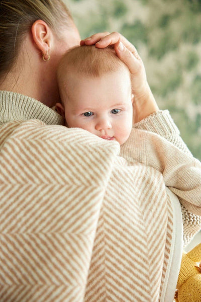 ChappyWrap Harborview Herringbone Tan Blanket
